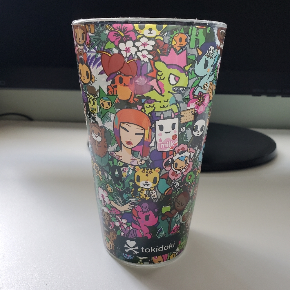 BNWOT Tokidoki rain forest glass cup
